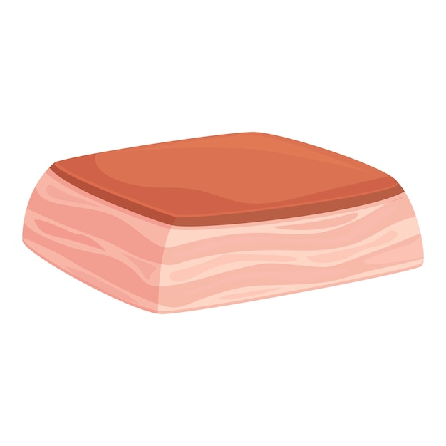 Shop pork lard icon cartoon vector Bacon meat Raw beef