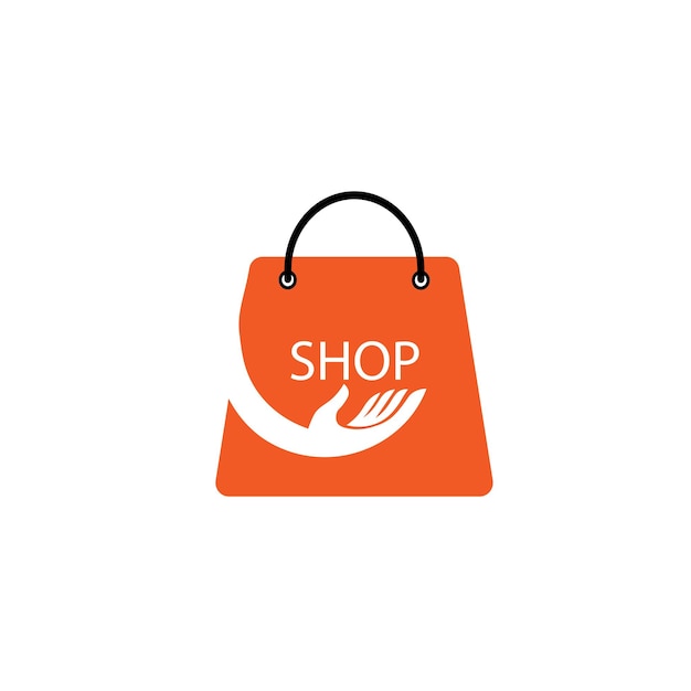 Shop sale shopping bag logo design symbol