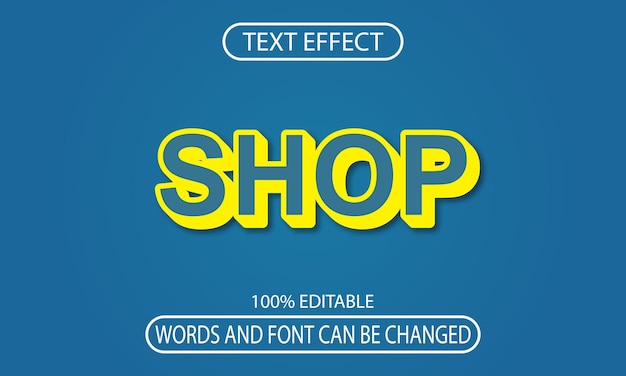 Shop text effect font 3D editable text effect