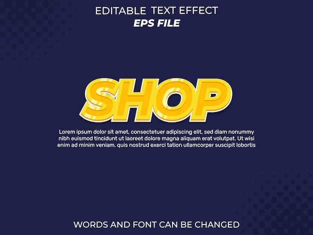 shop text effect font editable typography 3d text