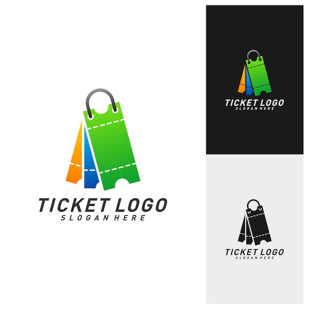 Shop Ticket Logo Template Design Vector Emblem Creative design Icon symbol concept