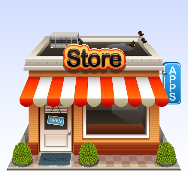 shop vector icon on light background