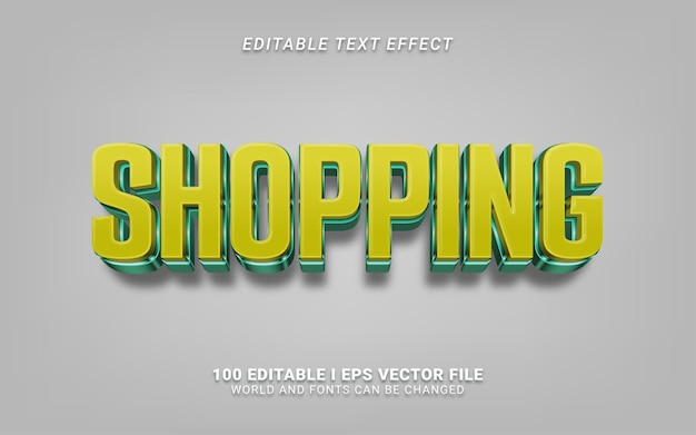 Shopping 3d style text effect design