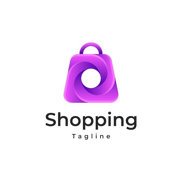 shopping bag colorful logo vector