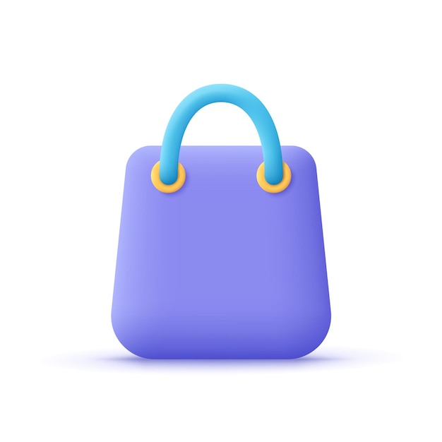 Shopping bag handbag Sale discount promotion shopping concept3d vector icon