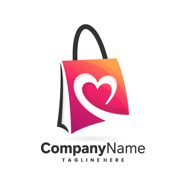 shopping bag icon logo template