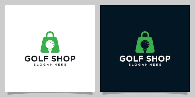 Shopping bag logo design template with golf graphic design illustration icon symbol creative