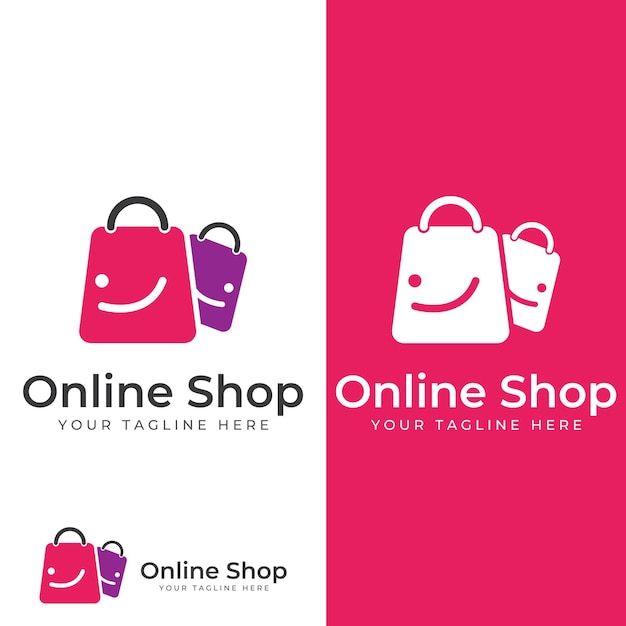 Shopping bag and online shopping cart logoLogo suitable for salediscountshopWith vector illustration editing