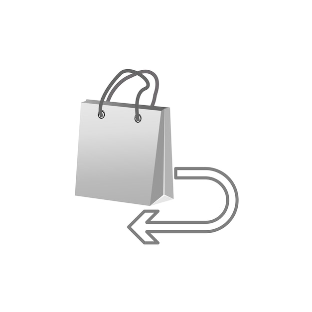 Shopping bag return policy Consumer service icon Vector illustration EPS 10