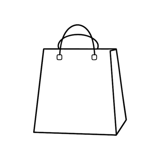 Shopping Bag set vector line art and silhouette illustration