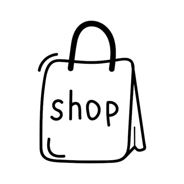 Shopping bag with shop lettering