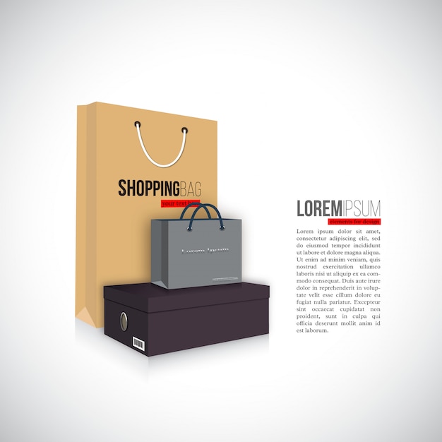 Shopping bags box isolated