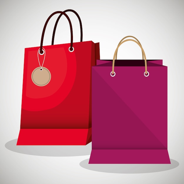 shopping bags market isolated icon vector illustration design