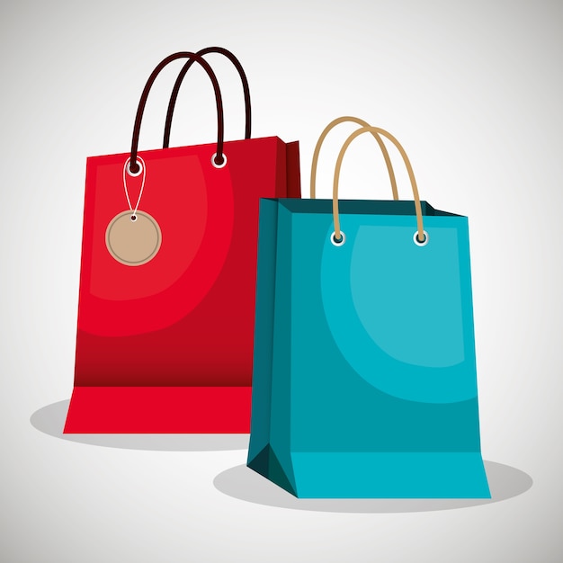 shopping bags market isolated icon vector illustration design