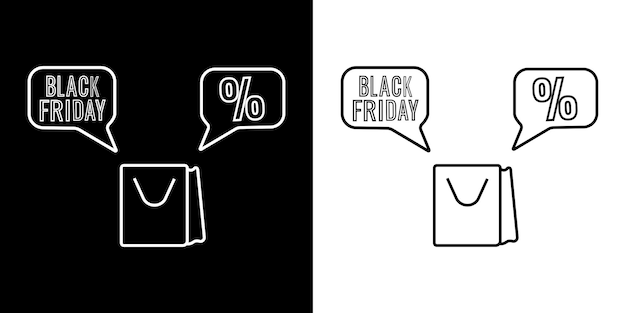 Shopping bags with black friday discount notifications