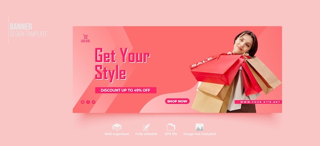 Vector shopping banner design template