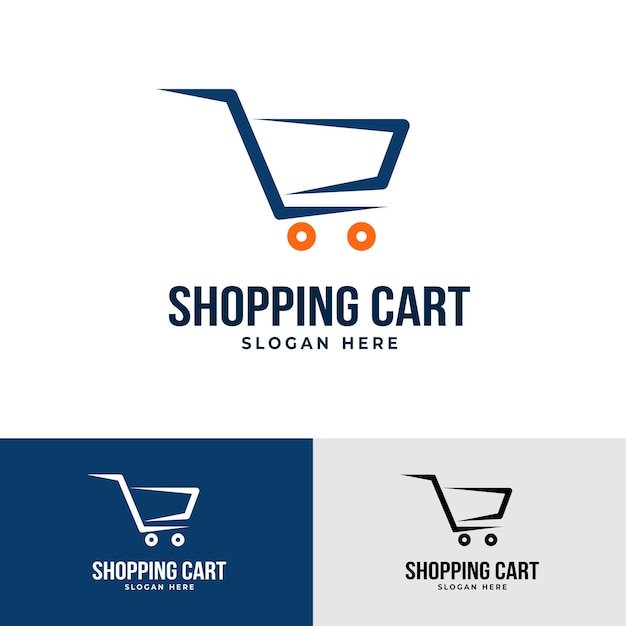 Vector shopping cart creative modern logo vector