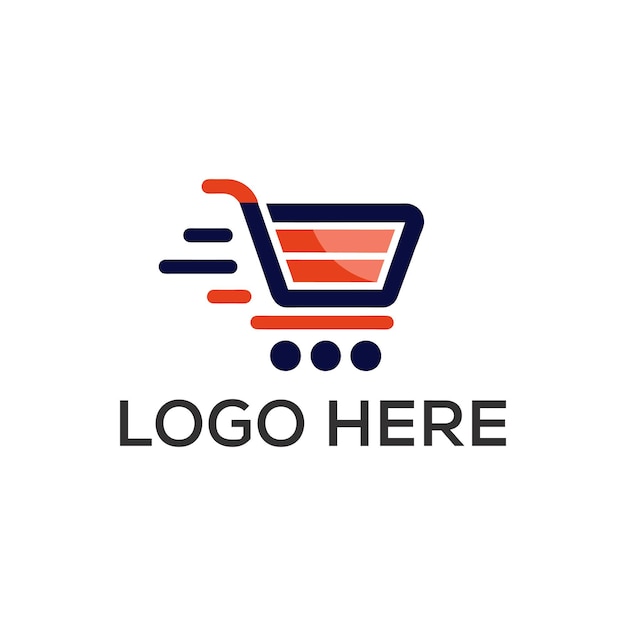 Shopping cart eco logo design shopping cart