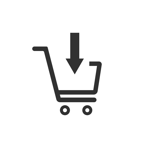 Shopping cart icon isolated on white background Vector illustration