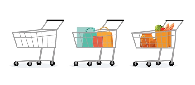 Shopping cart isolated vector illustration