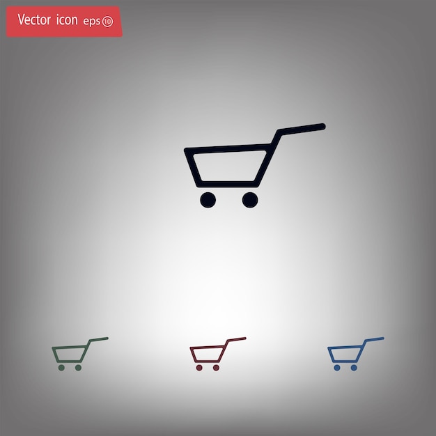 Shopping cart symbol Vector illustration on gray background Eps 10