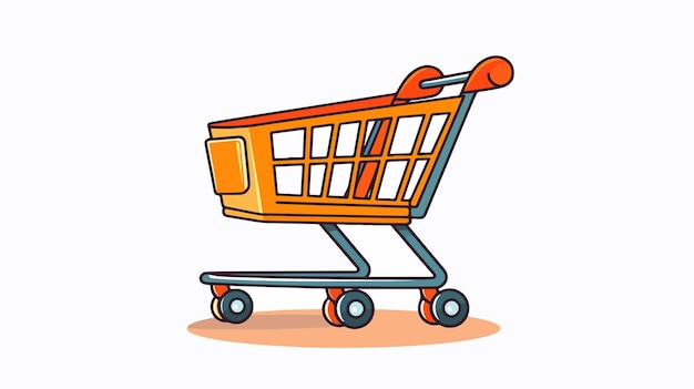 Shopping Cart Vector on White Background Wallpaper