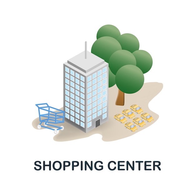 Shopping Center icon 3d illustration from black friday collection Creative Shopping Center 3d icon for web design templates infographics and more