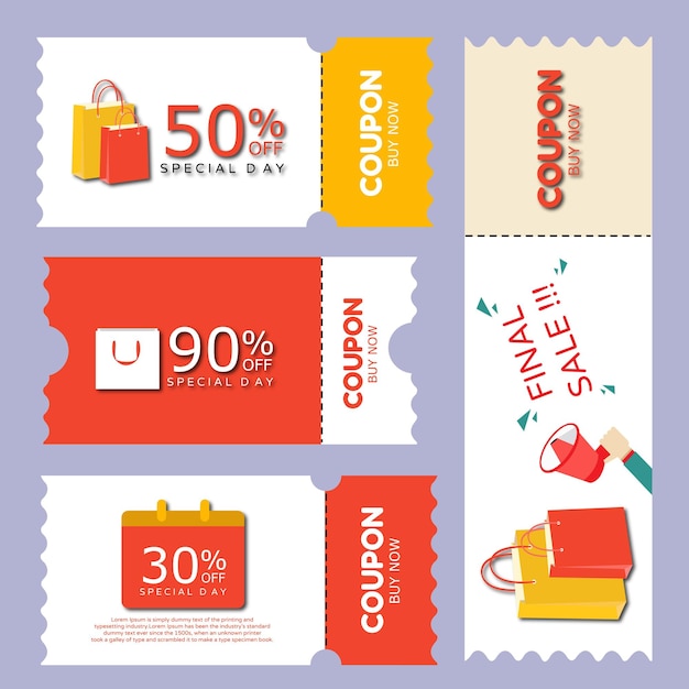 shopping coupon design discount