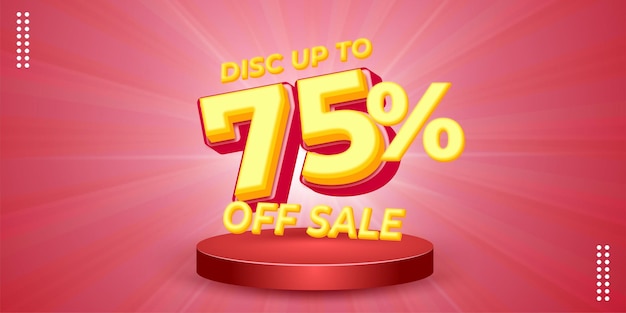 Shopping day discount banner up to 75 percent for special promo