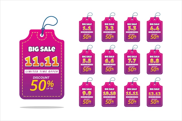 shopping day labels retail promotion collection