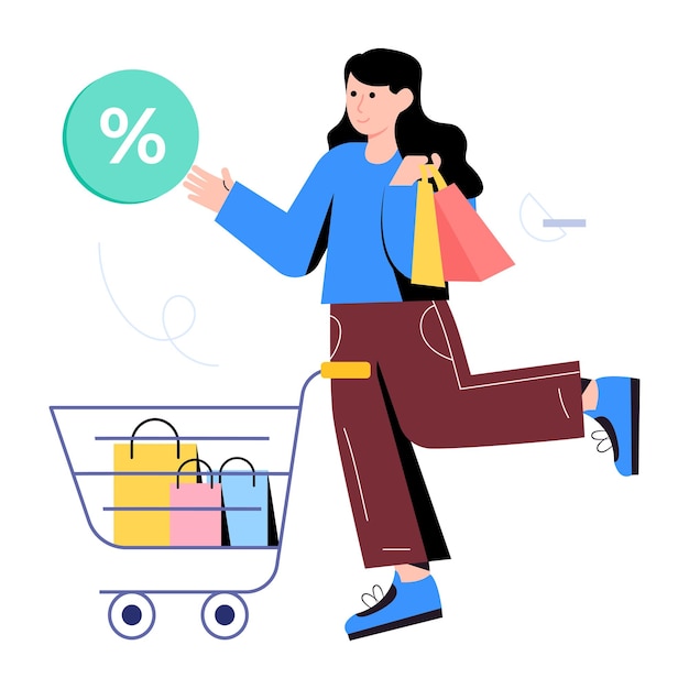 A shopping discount flat vector design