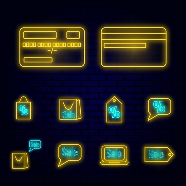 Shopping and e-commerce icons set