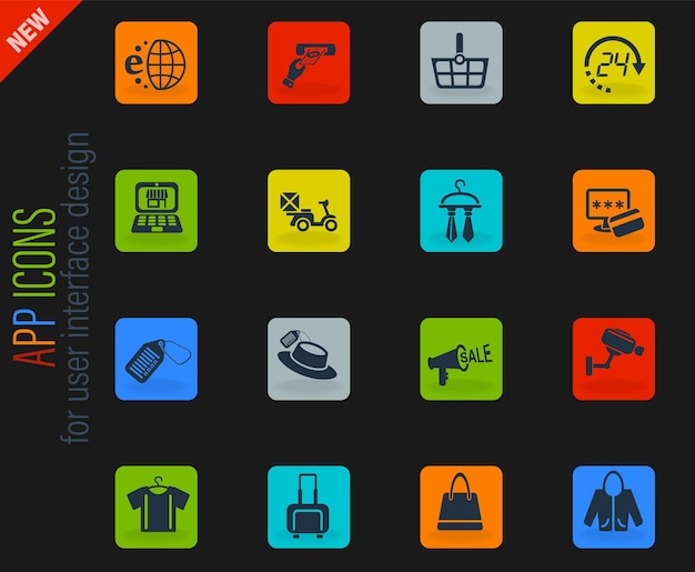 Shopping and ecommerce icon set