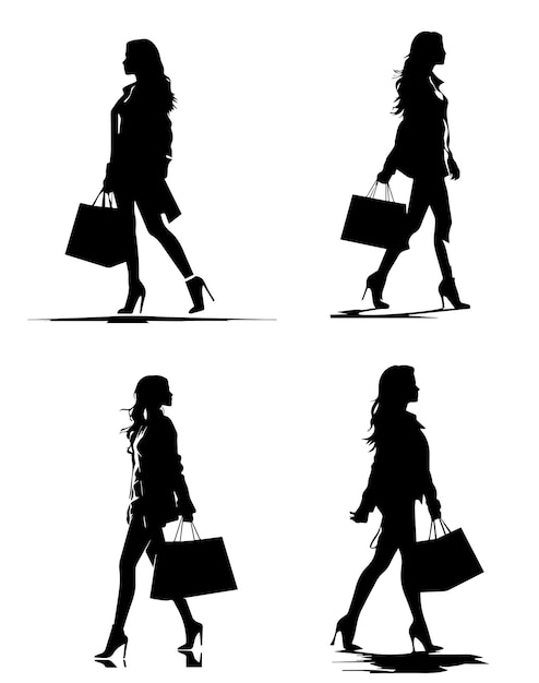 shopping girl art