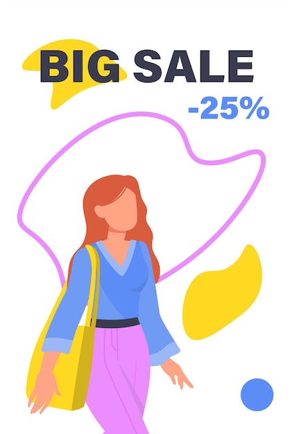 Vector shopping girl vector banner