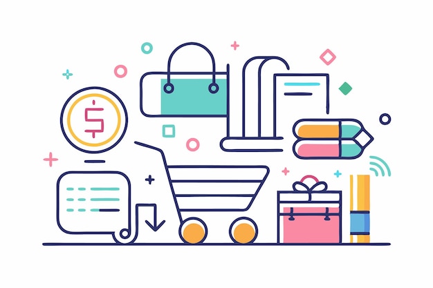 Vector shopping icon scribble