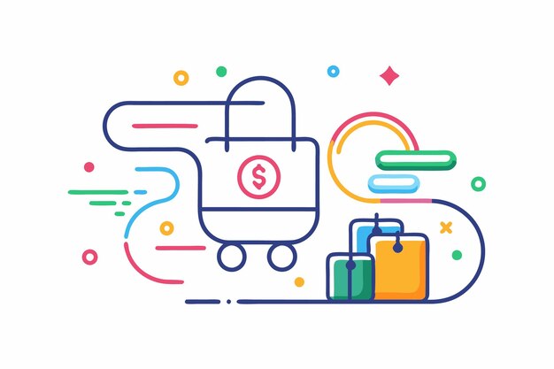 Vector shopping icon scribble