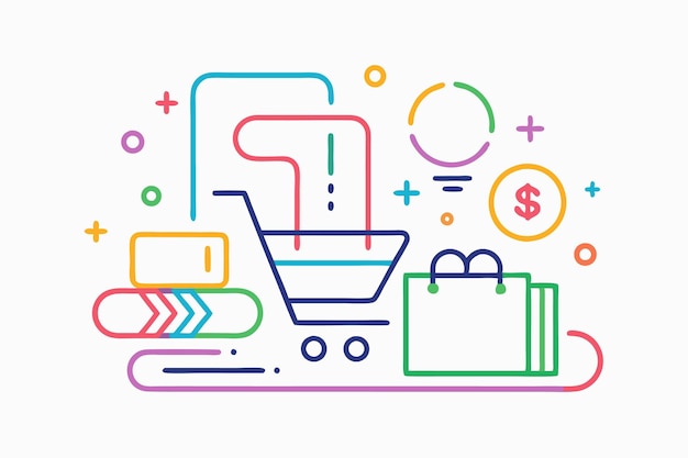 shopping icon scribble