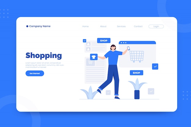 shopping landing page template