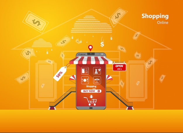 Shopping Online Concept. Marketing and Digital marketing.