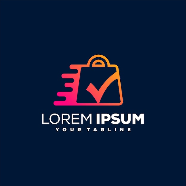 Shopping online gradient logo design