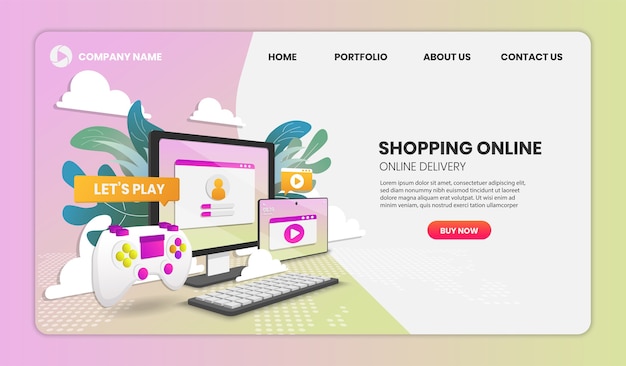 Shopping online landing page