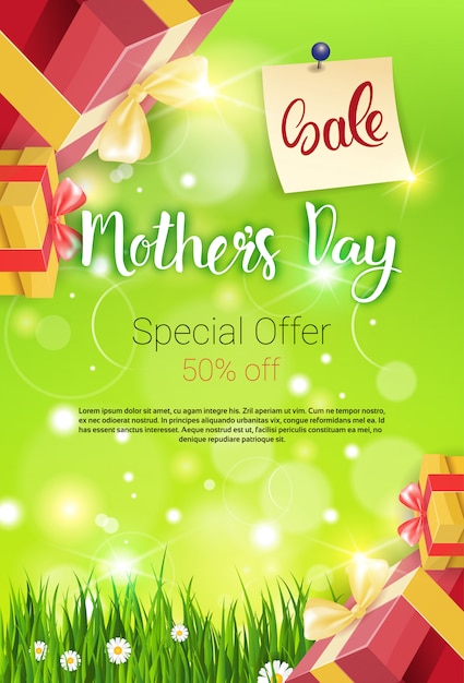 Shopping Sale Happy Mother Day Discount, Spring Holiday Greeting Card Banner