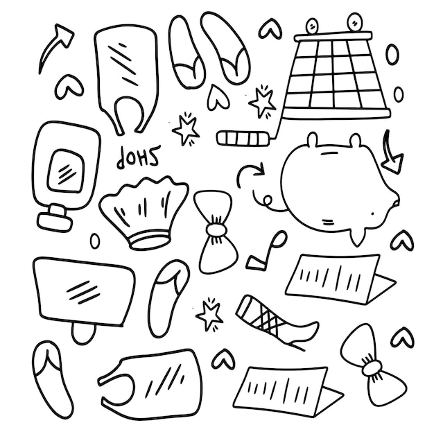 Shopping set bundle vector design