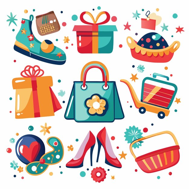 Shopping Spree Gifts Bags Shoes and More with Festive Flair