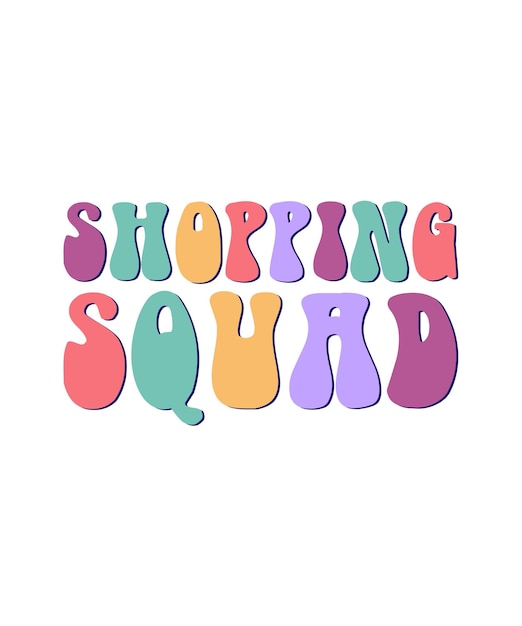 shopping squad lettering t shirt design