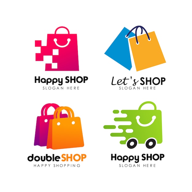 Shopping store logo design vector