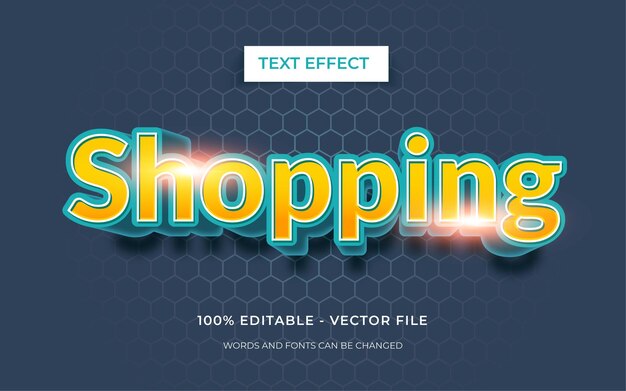 Shopping text style editable text effect