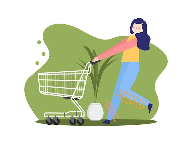 shopping trolley store market purchasing grocery supermarket commercial and costumer girl