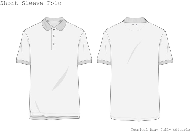 Short Sleeve Polo Technical Hand Draw